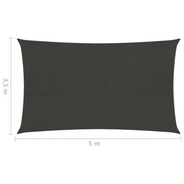 Sunshade Sail 3.5x5 m | Anthracite HDPE - 160 g/m²