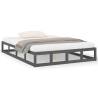 Grey King Size Bed Frame 150x200 cm - Solid Wood Design