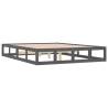 Grey King Size Bed Frame 150x200 cm - Solid Wood Design