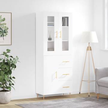 Stylish Highboard White 69.5x34x180 cm | Hipomarket