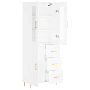 Stylish Highboard White 69.5x34x180 cm | Hipomarket