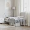 Metal Bed Frame with Headboard & Footboard - Small Single White