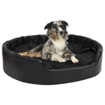 Luxury Black Dog Bed 99x89x21 cm - Plush & Faux Leather