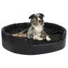 Dog Bed Black 99x89x21 cm Plush and Faux Leather Colour black Size 99 x 89 x 21 cm 