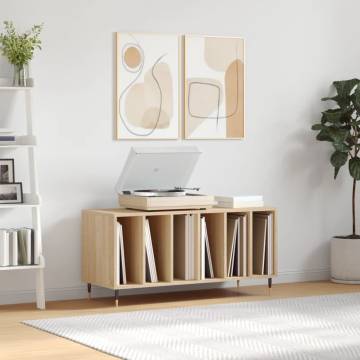 Sonoma Oak Record Cabinet - Stylish Vinyl Storage Solution