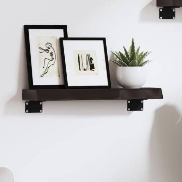 Wall Shelf Dark Brown - Solid Oak, 40x10x4 cm | HipoMarket