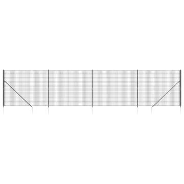 Wire Mesh Fence with Spike Anchors Anthracite 1.8x10m | HipoMarket