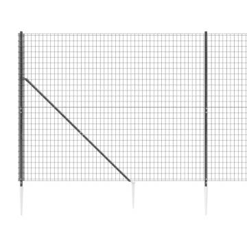 Wire Mesh Fence with Spike Anchors Anthracite 1.8x10m | HipoMarket