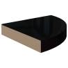 Floating Corner Shelves - Set of 4 High Gloss Black | HipoMarket