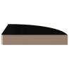 Floating Corner Shelves - Set of 4 High Gloss Black | HipoMarket