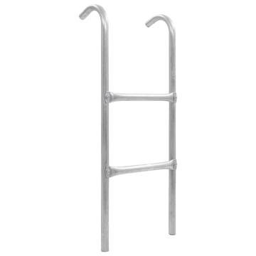 2-Step Trampoline Ladder Steel Silver - 72 cm Safety Access