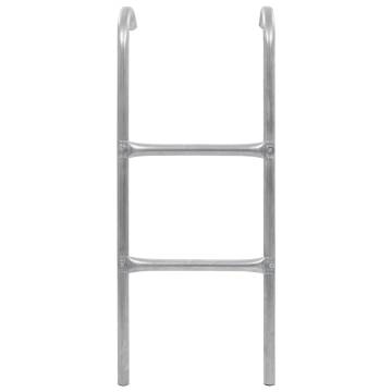 2-Step Trampoline Ladder Steel Silver - 72 cm Safety Access