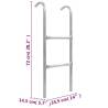 2-Step Trampoline Ladder Steel Silver - 72 cm Safety Access