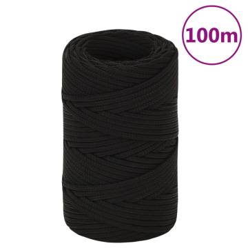 Work Rope Black 2mm 100m Polyester - Durable & Versatile