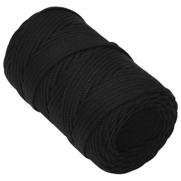 Work Rope Black 2mm 100m Polyester - Durable & Versatile