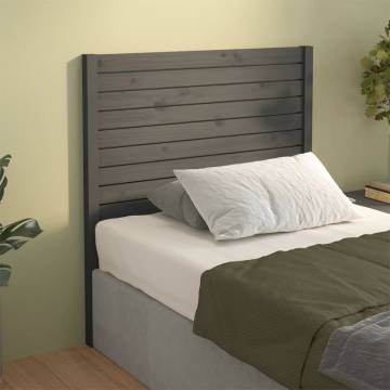 Stylish Grey Solid Wood Bed Headboard - 81x4x100 cm