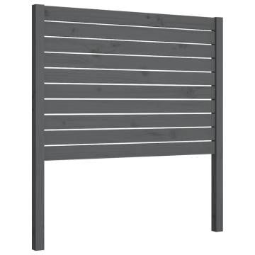 Stylish Grey Solid Wood Bed Headboard - 81x4x100 cm