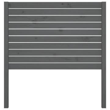 Stylish Grey Solid Wood Bed Headboard - 81x4x100 cm