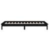 LED Bed Frame Black 100x200 cm - Solid Pine Wood Design