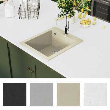 Granite Kitchen Sink Single Basin Beige - Timeless Design