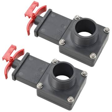 Pool Gate Valve 2 pcs 1.5" - Durable & Chlorine Resistant