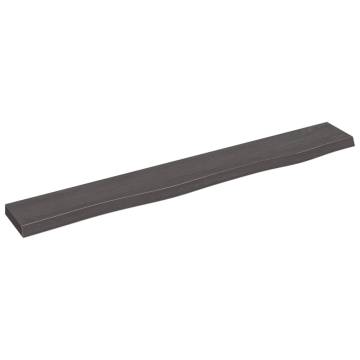 Wall Shelf Dark Brown 80x10x2 cm Solid Oak Wood - HipoMarket