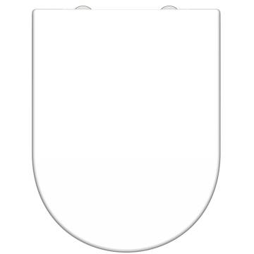 SCHÜTTE Duroplast White D-Shape Toilet Seat | Soft-Close