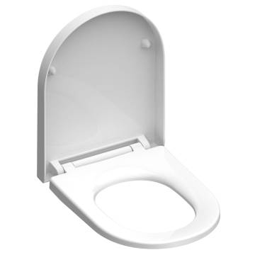 SCHÜTTE Duroplast White D-Shape Toilet Seat | Soft-Close