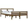 Honey Brown Solid Wood King Size Bed Frame - 150x200 cm