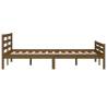 Honey Brown Solid Wood King Size Bed Frame - 150x200 cm