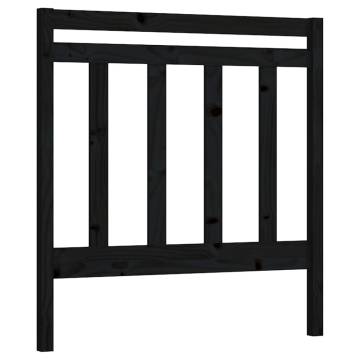 Bed Headboard Black 81x4x100 cm - Solid Wood Pine | Hipo Market