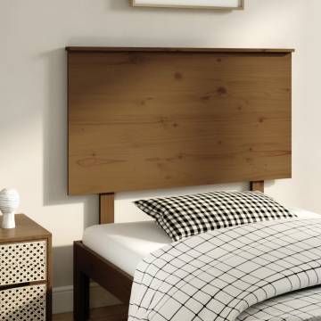 Stylish Honey Brown Bed Headboard - Solid Pine Wood (104x6x82.5 cm)