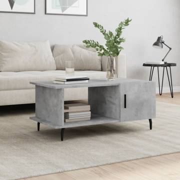 Stylish Concrete Grey Coffee Table - 90x50x40 cm | HipoMarket