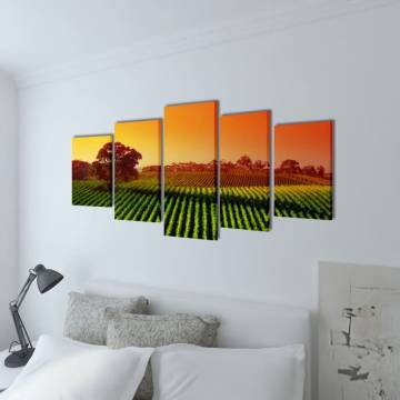 Canvas Wall Print Set Fields - 200 x 100 cm | Hipo Market