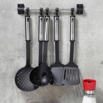 HI 6 Piece Kitchen Tool Set - Black & Silver | HipoMarket UK