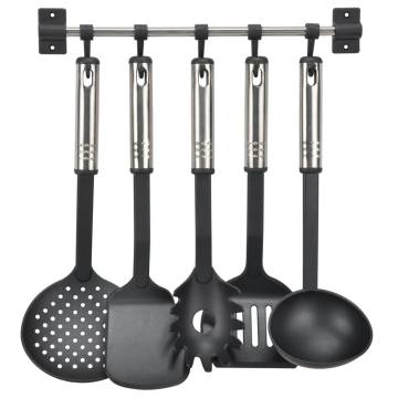 HI 6 Piece Kitchen Tool Set - Black & Silver | HipoMarket UK