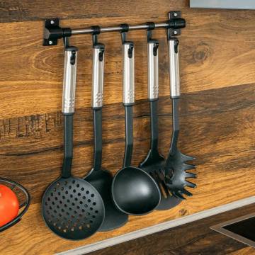 HI 6 Piece Kitchen Tool Set - Black & Silver | HipoMarket UK