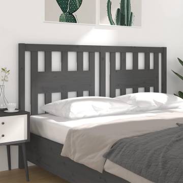 Headboard Grey 186x4x100 cm Solid Wood Pine - Stylish Bedroom