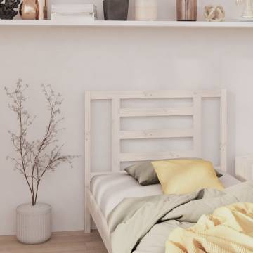 Stylish White Bed Headboard - Solid Pine Wood 106x4x100 cm