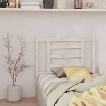 Stylish White Bed Headboard - Solid Pine Wood 106x4x100 cm