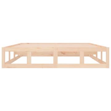 Double Bed Frame 135x190 cm - Solid Pine Wood | Hipo Market