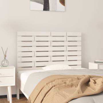 Elegant White Wall Headboard - Solid Pine Wood 106x3x63 cm