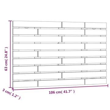 Elegant White Wall Headboard - Solid Pine Wood 106x3x63 cm