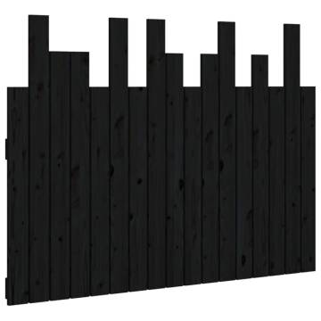 Elegant Black Wall Headboard - 108x3x80 cm Solid Pine Wood