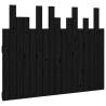 Elegant Black Wall Headboard - 108x3x80 cm Solid Pine Wood