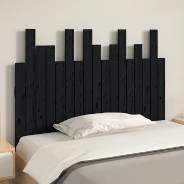 Elegant Black Wall Headboard - 108x3x80 cm Solid Pine Wood