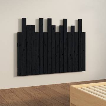 Elegant Black Wall Headboard - 108x3x80 cm Solid Pine Wood