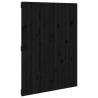 Elegant Black Wall Headboard - Solid Pine Wood 82.5x3x110 cm