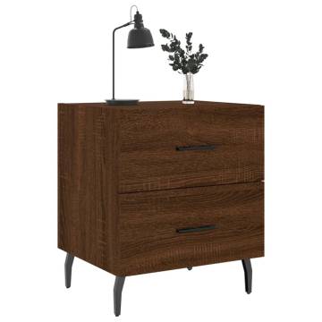 Stylish Brown Oak Bedside Cabinets - 2 pcs | Hipo Market