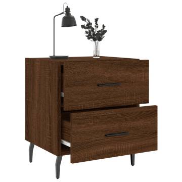 Stylish Brown Oak Bedside Cabinets - 2 pcs | Hipo Market